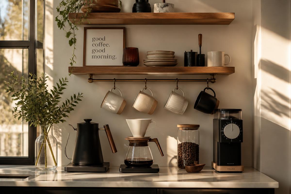 How to Build a Home Coffee Bar on a Small Counter